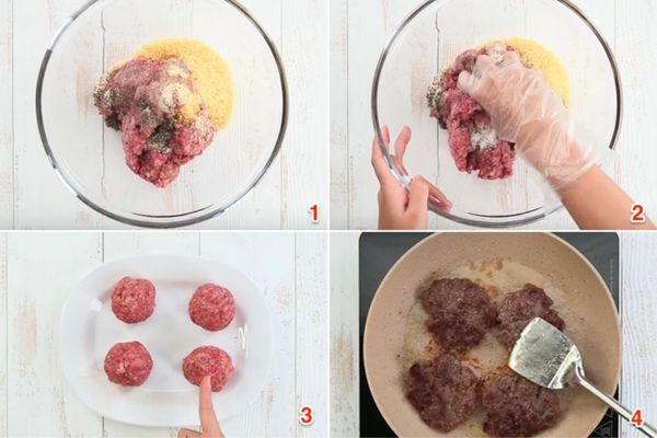 Cách làm bò hamburger tại nhà mềm ngon cho bé ăn cach lam bo hamburger 1