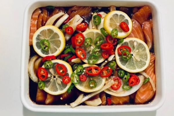 Cách làm cá hồi ngâm tương thơm ngon mà dễ làm cach lam ca hoi ngam tuong 3