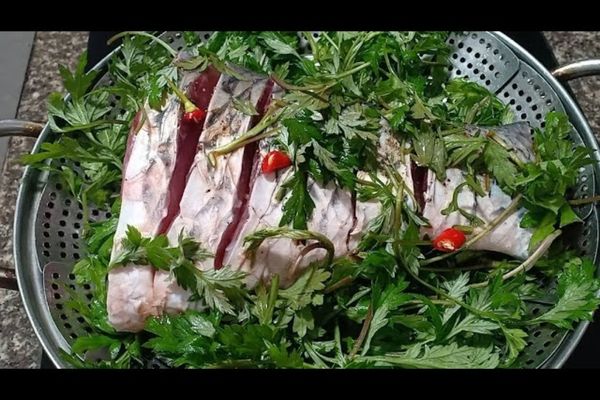 Cách làm cá trắm hấp ngải cứu bổ dưỡng, dễ thực hiện cach lam ca tram hap ngai cuu 2