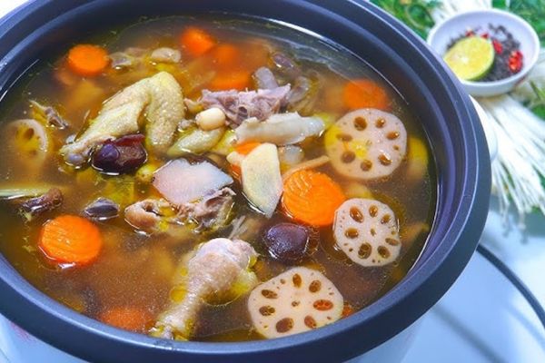 Cách làm gà tần thuốc bắc đơn giản ngon đúng điệu cach lam ga tan thuoc bac 3