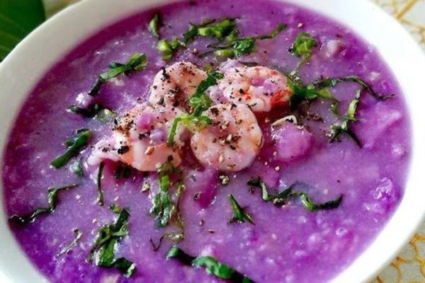 Cách nấu canh khoai mỡ tím thơm ngọt mịn đặc sản cach nau canh khoai mo 1