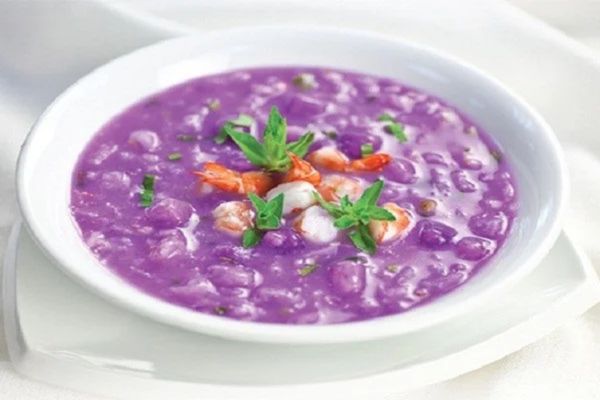 Cách nấu canh khoai mỡ tím thơm ngọt mịn đặc sản cach nau canh khoai mo 3